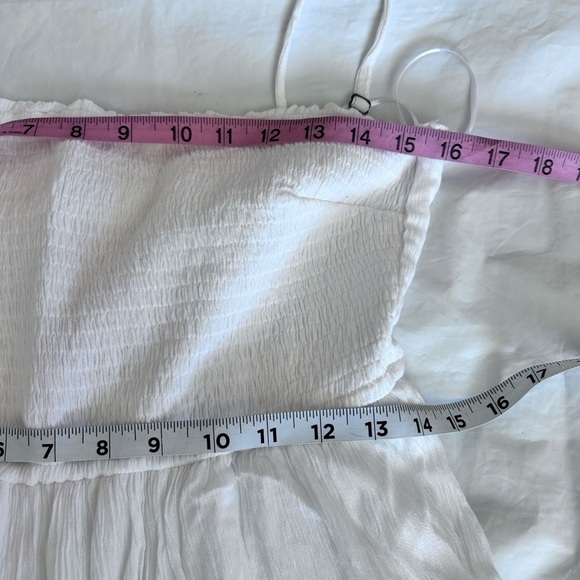 HOLLISTER Smocked Bodice Crepe Tiered Midi Dress With Convertible Straps Size L - Picture 12 of 13